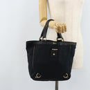 GUCCI GG Canvas Abbey Hand Bag Black Gold 130739 Auth LNZ799V-23