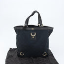 GUCCI GG Canvas Abbey Hand Bag Black Gold 130739 Auth LNZ799V-12