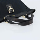 GUCCI GG Canvas Abbey Hand Bag Black Gold 130739 Auth LNZ799V-6