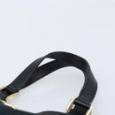 GUCCI GG Canvas Abbey Hand Bag Black Gold 130739 Auth LNZ799V-7