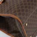 CELINE Macadam Canvas Tote Bag PVC Leather Brown Gold Auth LNZ801-15