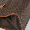 CELINE Macadam Canvas Tote Bag PVC Leather Brown Gold Auth LNZ801-9