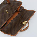 CELINE Macadam Canvas Tote Bag PVC Leather Brown Gold Auth LNZ801-18