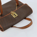 CELINE Macadam Canvas Tote Bag PVC Leather Brown Gold Auth LNZ801-6