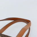 CELINE Macadam Canvas Tote Bag PVC Leather Brown Gold Auth LNZ801-8
