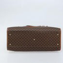CELINE Macadam Canvas Tote Bag PVC Leather Brown Gold Auth LNZ801-5