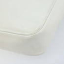 CELINE Star Ball Chain Shoulder Bag Leather White Silver Auth LNZ806-9