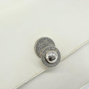 CELINE Star Ball Chain Shoulder Bag Leather White Silver Auth LNZ806-17