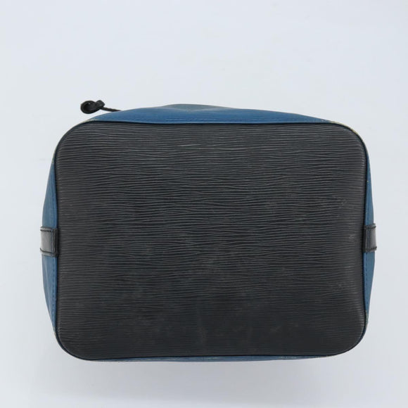 LOUIS VUITTON Epi Petit Noe Shoulder Bag Bicolor Black Blue M44152 Auth LNZ816