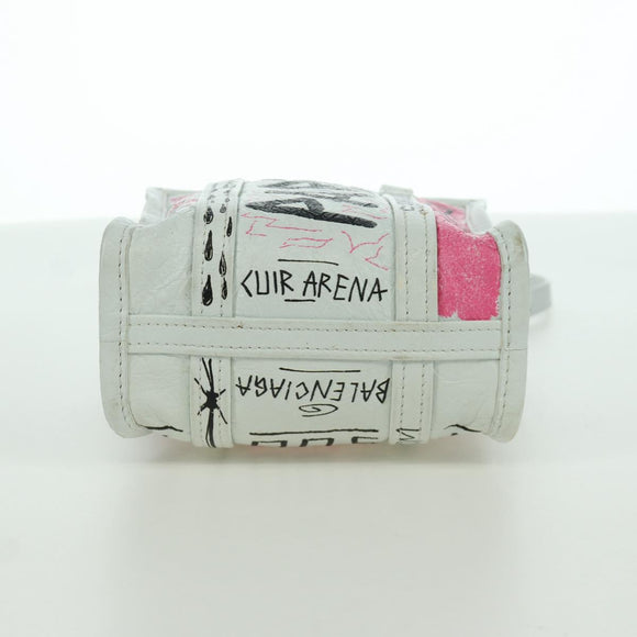 BALENCIAGA Graffiti Bazaar Shopper XXS Bag Leather 2way 513988 Auth LNZ819V