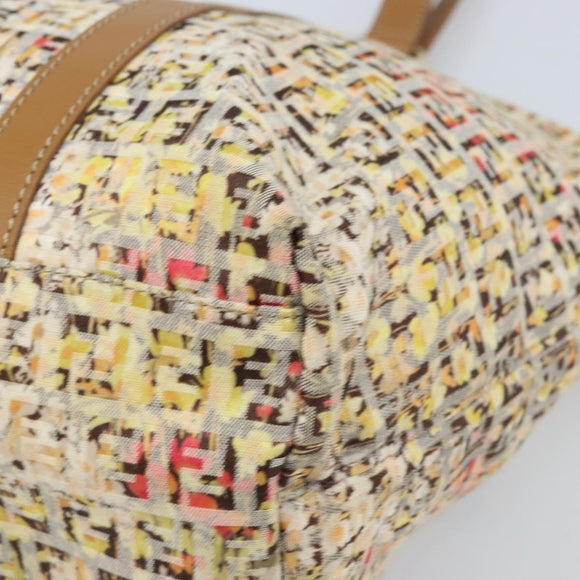 FENDI Zucchino Canvas Tote Bag Multicolor Gold Auth LNZ820V