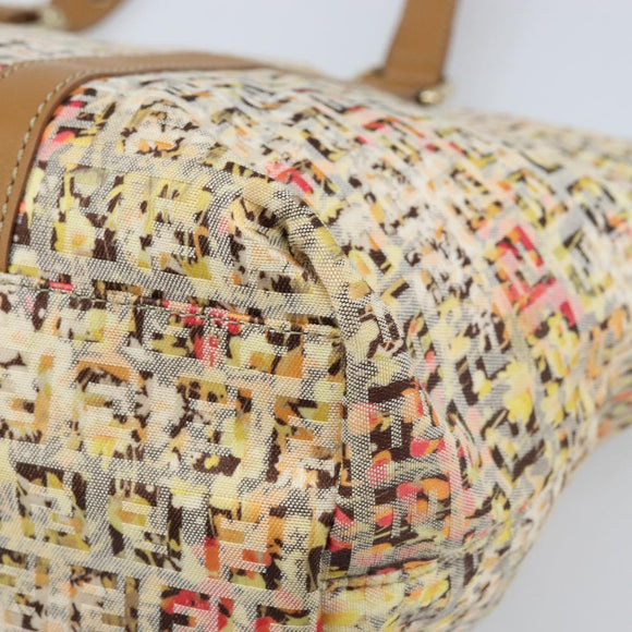 FENDI Zucchino Canvas Tote Bag Multicolor Gold Auth LNZ820V