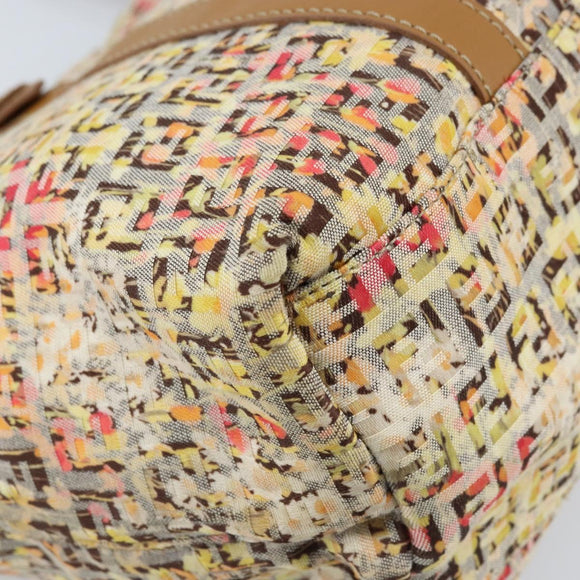 FENDI Zucchino Canvas Tote Bag Multicolor Gold Auth LNZ820V