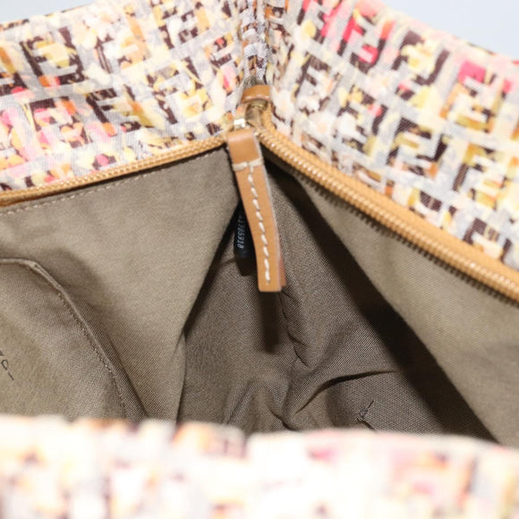 FENDI Zucchino Canvas Tote Bag Multicolor Gold Auth LNZ820V