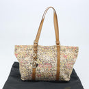 FENDI Zucchino Canvas Tote Bag Multicolor Gold Auth LNZ820V-23