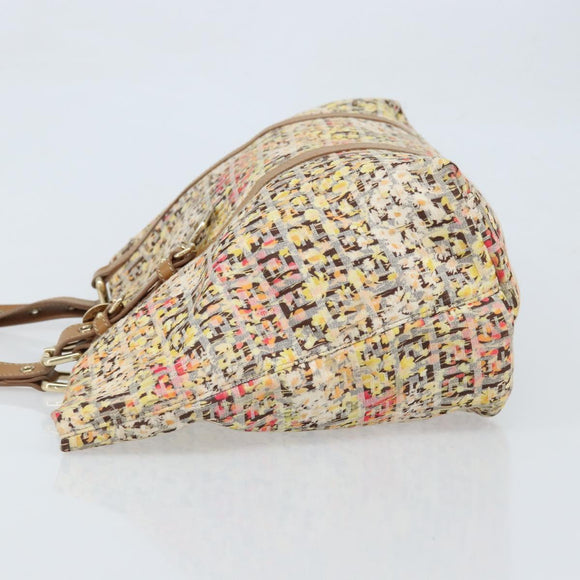FENDI Zucchino Canvas Tote Bag Multicolor Gold Auth LNZ820V