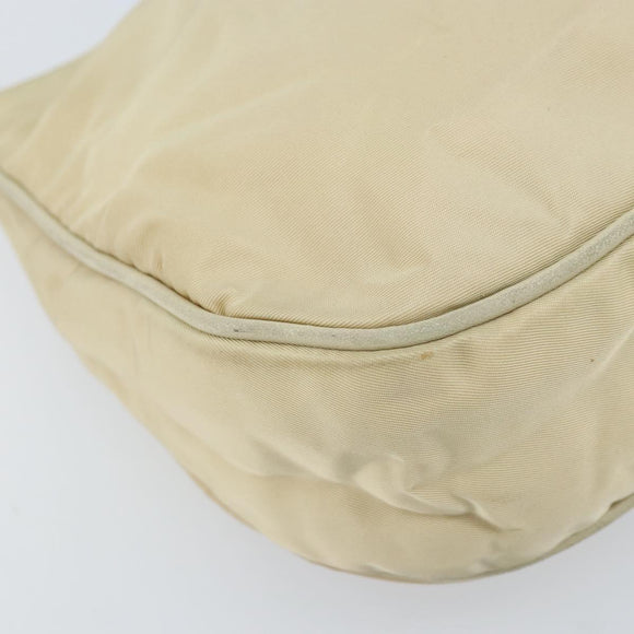 PRADA Shoulder Bag Nylon Beige Gold Auth LNZ823