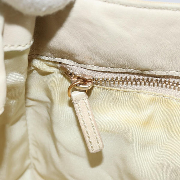 PRADA Shoulder Bag Nylon Beige Gold Auth LNZ823