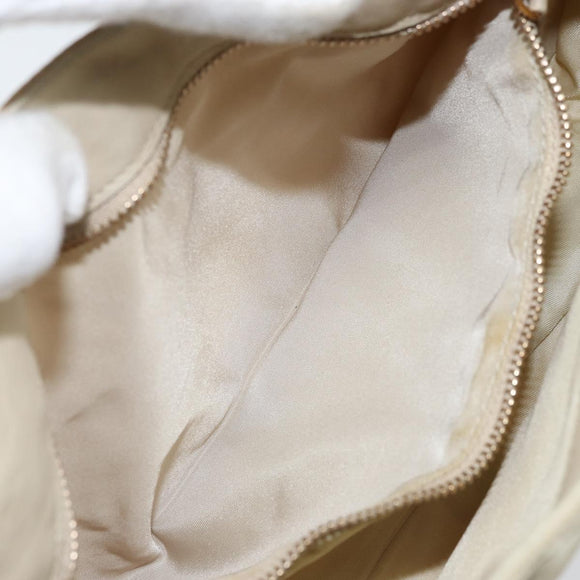 PRADA Shoulder Bag Nylon Beige Gold Auth LNZ823