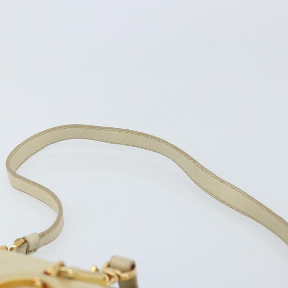 PRADA Shoulder Bag Nylon Beige Gold Auth LNZ823