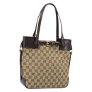 GUCCI GG Canvas Hand Bag Beige Gold 107757 Auth LNZ827-1