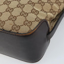 GUCCI GG Canvas Hand Bag Beige Gold 107757 Auth LNZ827-15