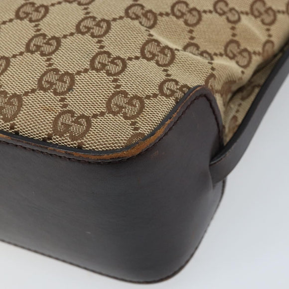 GUCCI GG Canvas Hand Bag Beige Gold 107757 Auth LNZ827