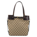 GUCCI GG Canvas Hand Bag Beige Gold 107757 Auth LNZ827-13