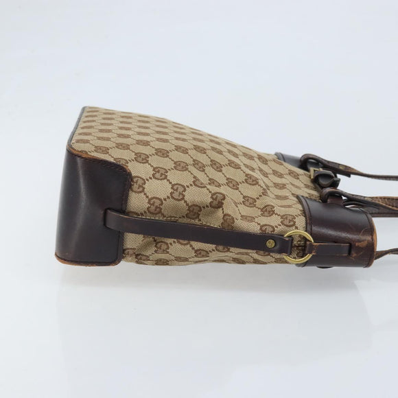 GUCCI GG Canvas Hand Bag Beige Gold 107757 Auth LNZ827