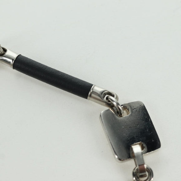 CHANEL COCO Mark Bracelet metal Silver CC Auth LNZ837V