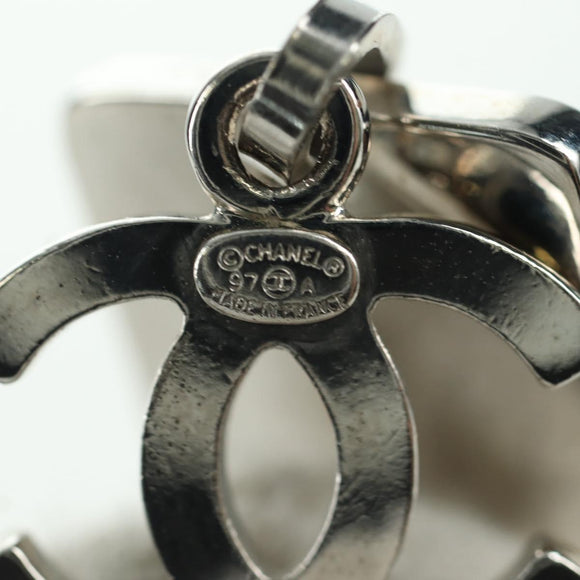 CHANEL COCO Mark Bracelet metal Silver CC Auth LNZ837V