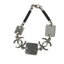 CHANEL COCO Mark Bracelet metal Silver CC Auth LNZ837V-2
