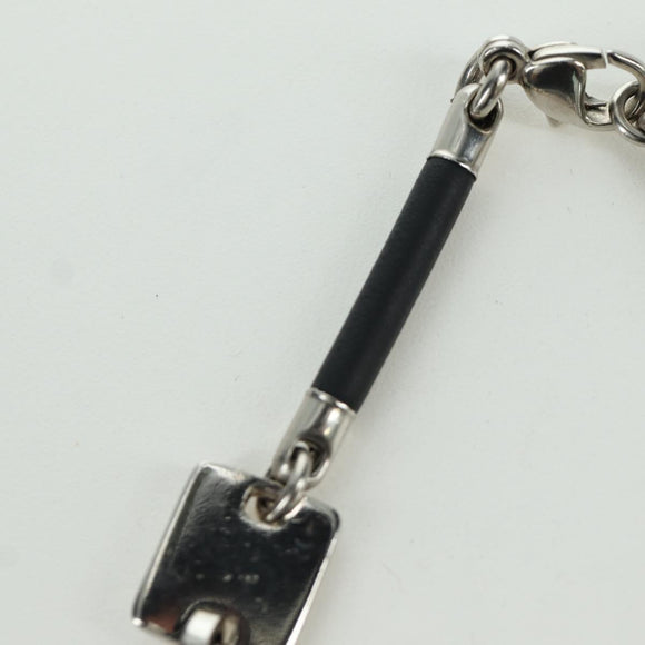 CHANEL COCO Mark Bracelet metal Silver CC Auth LNZ837V