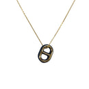 HERMES Au Maiyon Chaine d'Ancre Necklace metal Gold Auth LNZ841M-1