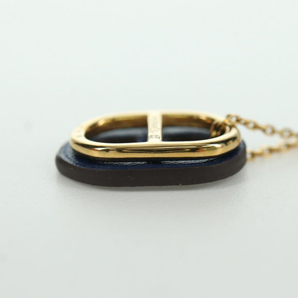 HERMES Au Maiyon Chaine d'Ancre Necklace metal Gold Auth LNZ841M