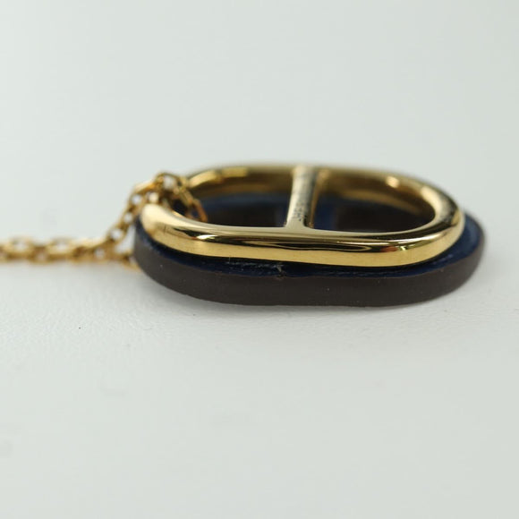 HERMES Au Maiyon Chaine d'Ancre Necklace metal Gold Auth LNZ841M
