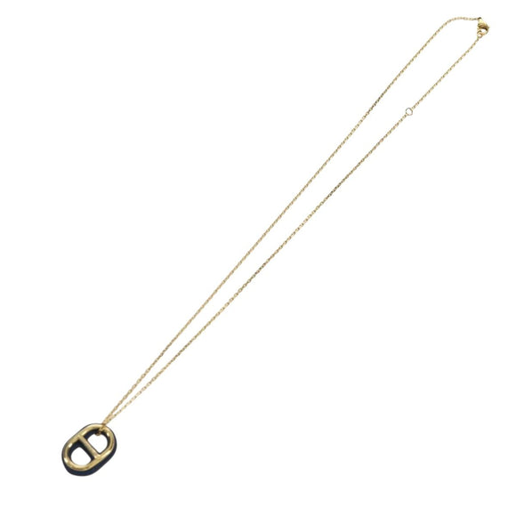 HERMES Au Maiyon Chaine d'Ancre Necklace metal Gold Auth LNZ841M