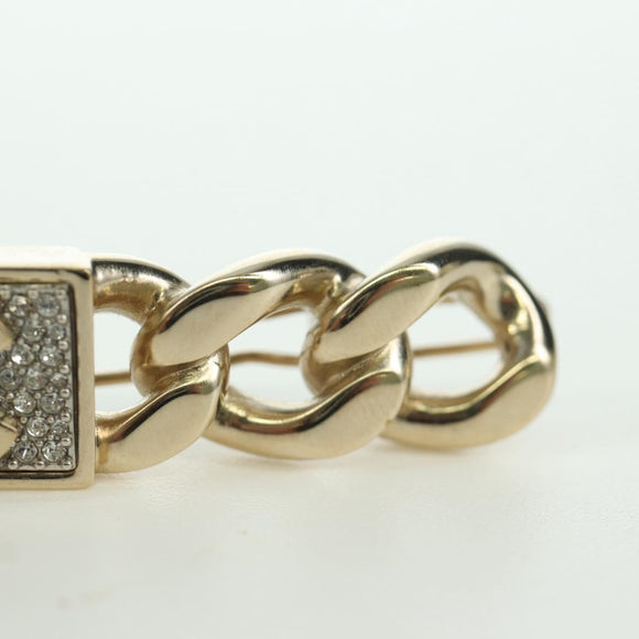 CHANEL Valletta Haarspange Metall Champagner Gold CC Auth LNZ846M