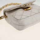 CHANEL Minimini Matelasse 7 Pouch Leather White Gold CC Auth LNZ849-14
