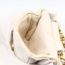 CHANEL Minimini Matelasse 7 Pouch Leather White Gold CC Auth LNZ849-18