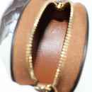 CELINE Triomphe Coin Purse Leather Brown Gold Auth LNZ851M-14