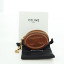 CELINE Triomphe Coin Purse Leather Brown Gold Auth LNZ851M-18