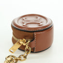 CELINE Triomphe Coin Purse Leather Brown Gold Auth LNZ851M-5
