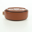 CELINE Triomphe Coin Purse Leather Brown Gold Auth LNZ851M-7