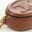 CELINE Triomphe Coin Purse Leather Brown Gold Auth LNZ851M-8