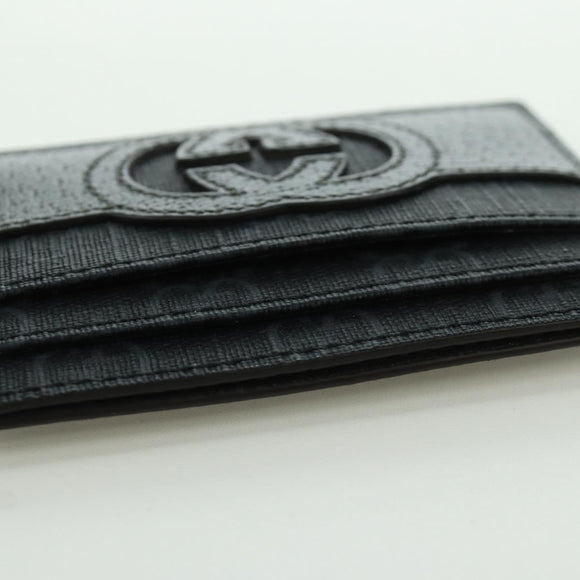 GUCCI GG Supreme Card Case PVC Black Auth LNZ857V