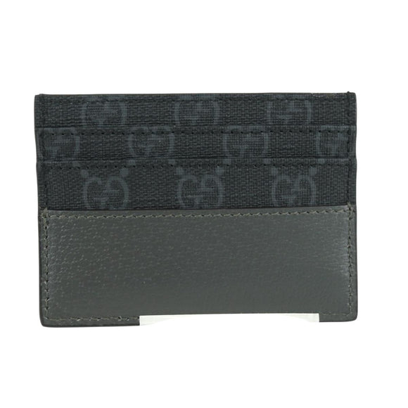 GUCCI GG Supreme Card Case PVC Black Auth LNZ857V