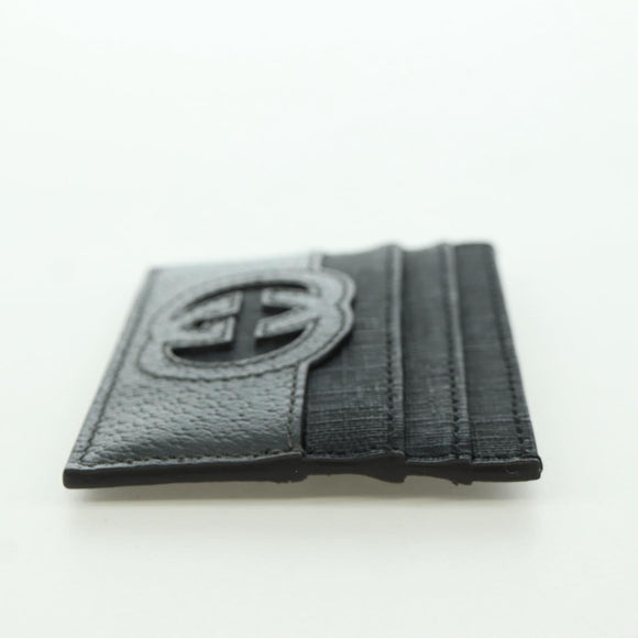GUCCI GG Supreme Card Case PVC Black Auth LNZ857V