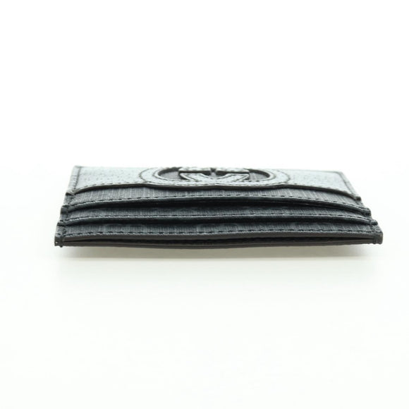 GUCCI GG Supreme Card Case PVC Black Auth LNZ857V
