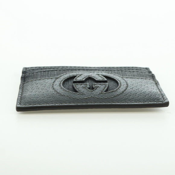 GUCCI GG Supreme Card Case PVC Black Auth LNZ857V